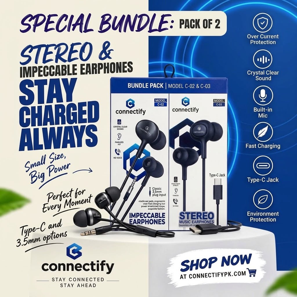 CON-STEREO & IMPECCABLE EARPHONES BUNDLE PACK